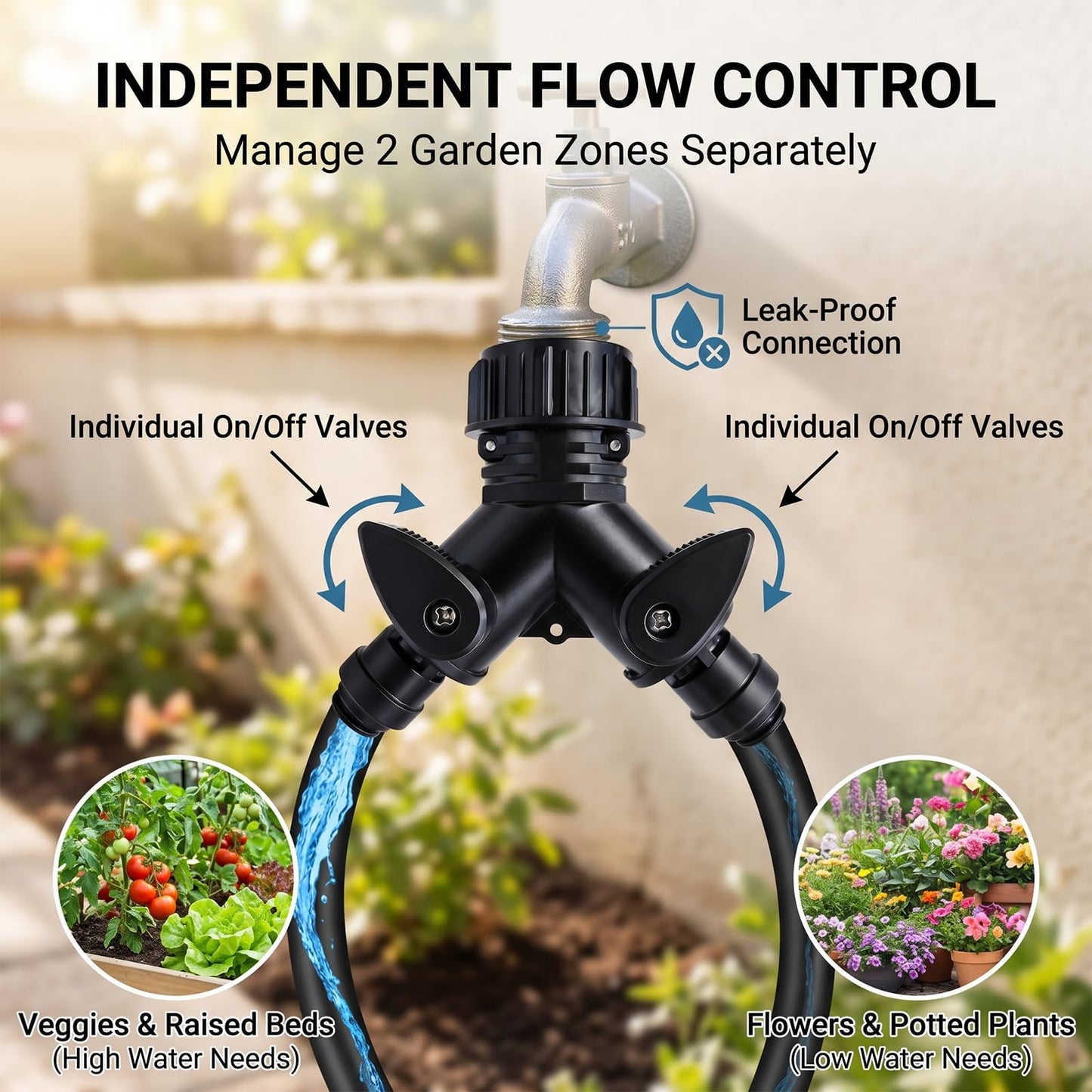 2026-Upgrade 100Ft 1/4" Drip Irrigation System,Garden Watering Kit with 20Pcs 360° Adjustable Copper Nozzles,Automatic Atomizing Sprinkler,DIY for Outdoor,Lawn,Greenhouse,Raised Beds (50FT/14pcs)