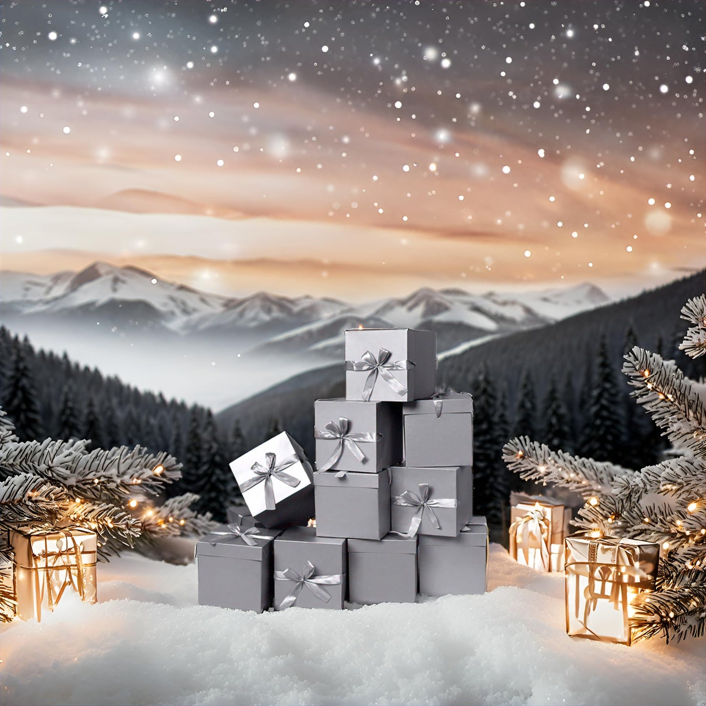 GP SUP 12 Packs Gift Boxes with Lids,Paper Gift Wrap Boxes 10x10x10cm,for Gifts, Bridesmaids, Chocolate, Cupcake, Crafting,Mother's Day(Silver, 4”×4”×4”)