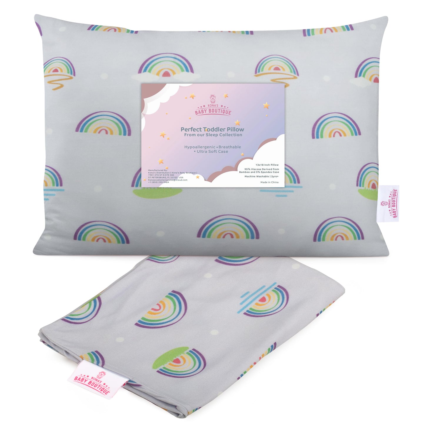 Kona's Perfect Toddler Pillow - Softest Pillowcase, 13 x 18 Inch, Ages 2-3