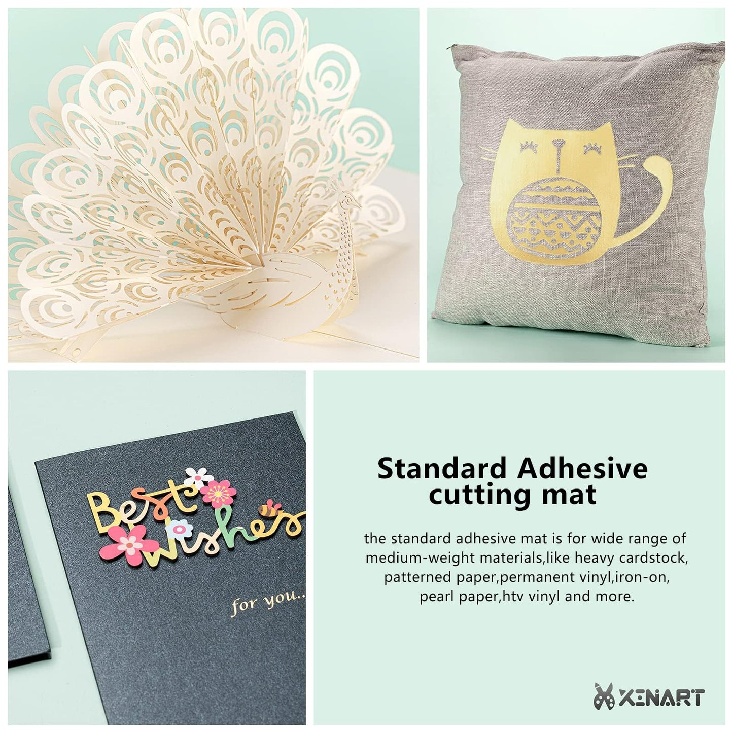 XINART Cutting Mat for Silhouette Cameo 4/3/2/1(3 Mats,12x24 inch) Standard Adhesive Sticky Accessories Craft Vinyl Replacement Cut Mats for Silhouette Cameo