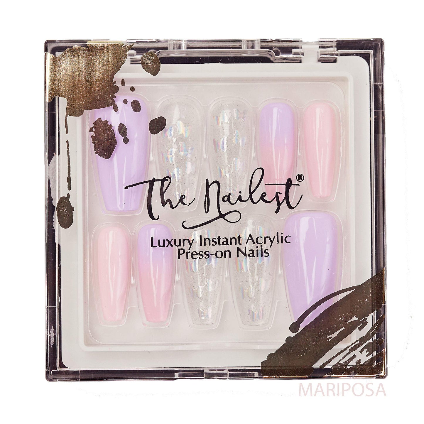 The Nailest - Instant Luxury Acrylic Press-on Nails - Medium Coffin - Mariposa