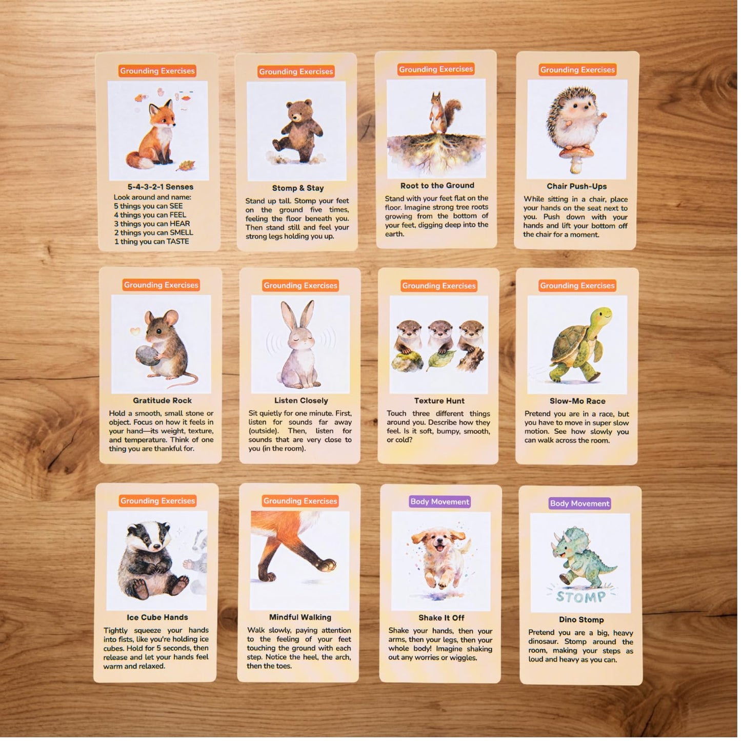 Somatic Therapy Cards for Kids, 52 Mindfulness & Emotional Regulation Activities for Calm, Focus, Coping Skills - Social Emotional Learning Tools for Parents, Therapists, Ages 6–12, Calm Down Corner