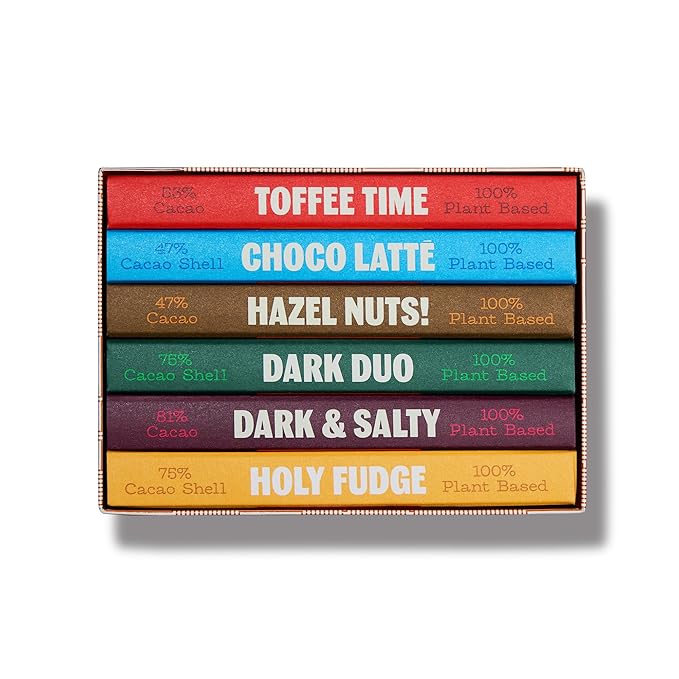 TCHO 6-Bar Dark Chocolate Variety Pack | Single Origin, Plant Based, Organic & Fair Trade | Non GMO, Non-Dairy, Vegan, Soy Free (2.5oz each) - Perfect Organic Chocolate Gift Box for Any Occasion