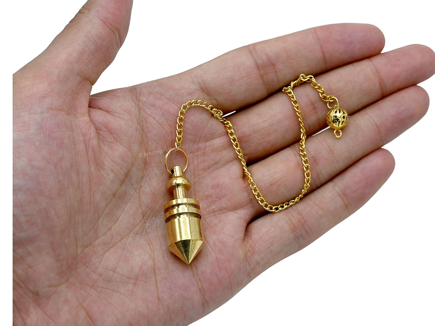 Amazing Gemstone Healing Metal Pendulums for Divination, Gold Bullet Steel Copper Pendulum High Energy Pendulo de Bronce Pendulos de Mesa MP49