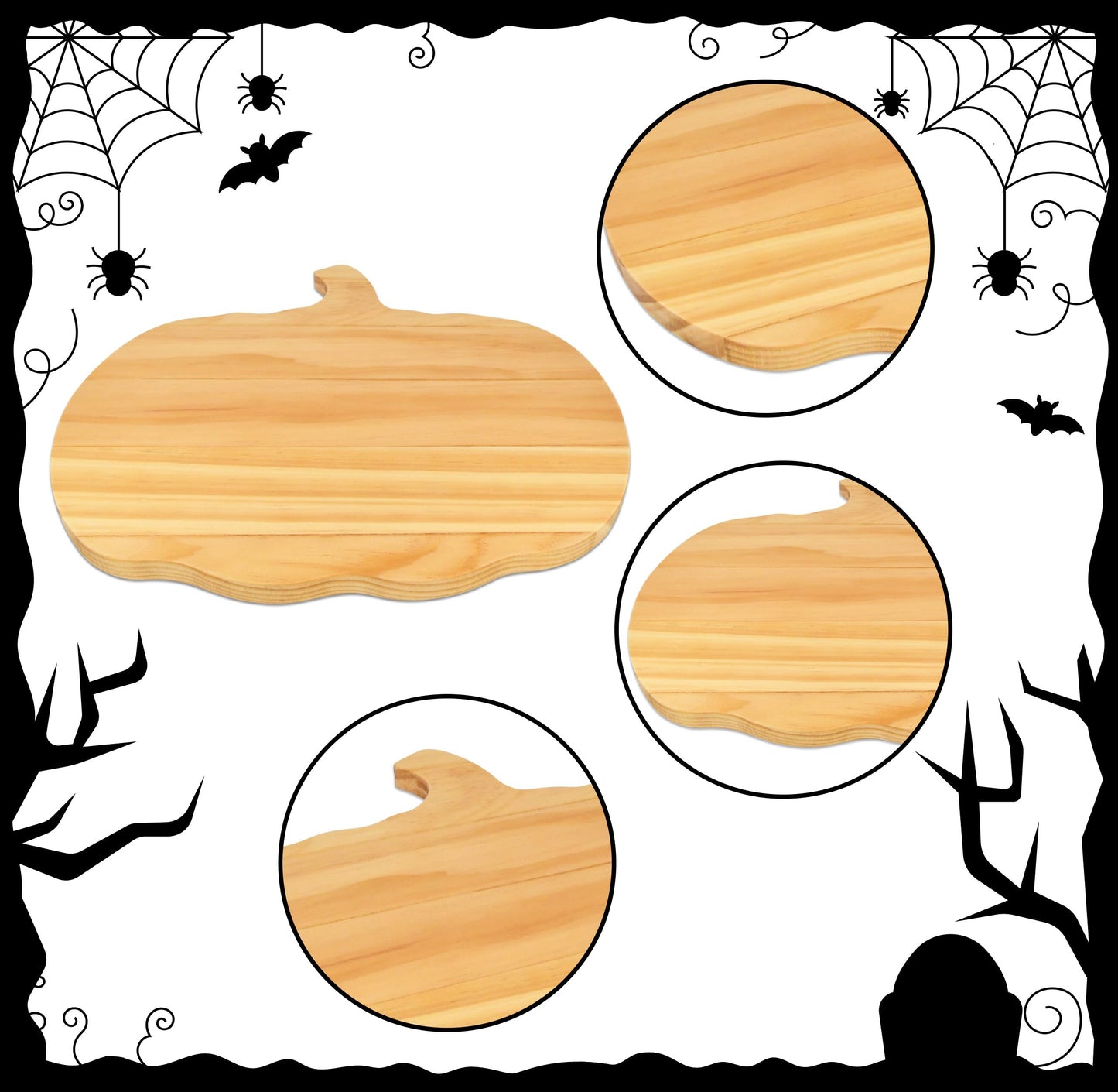 Halloween Pumpkin Shaped Wood Decorations Board Gothic Charcuterie Wooden Boards Serving Platter Tray for Thanksgiving Holiday Home Kitchen Party Decor