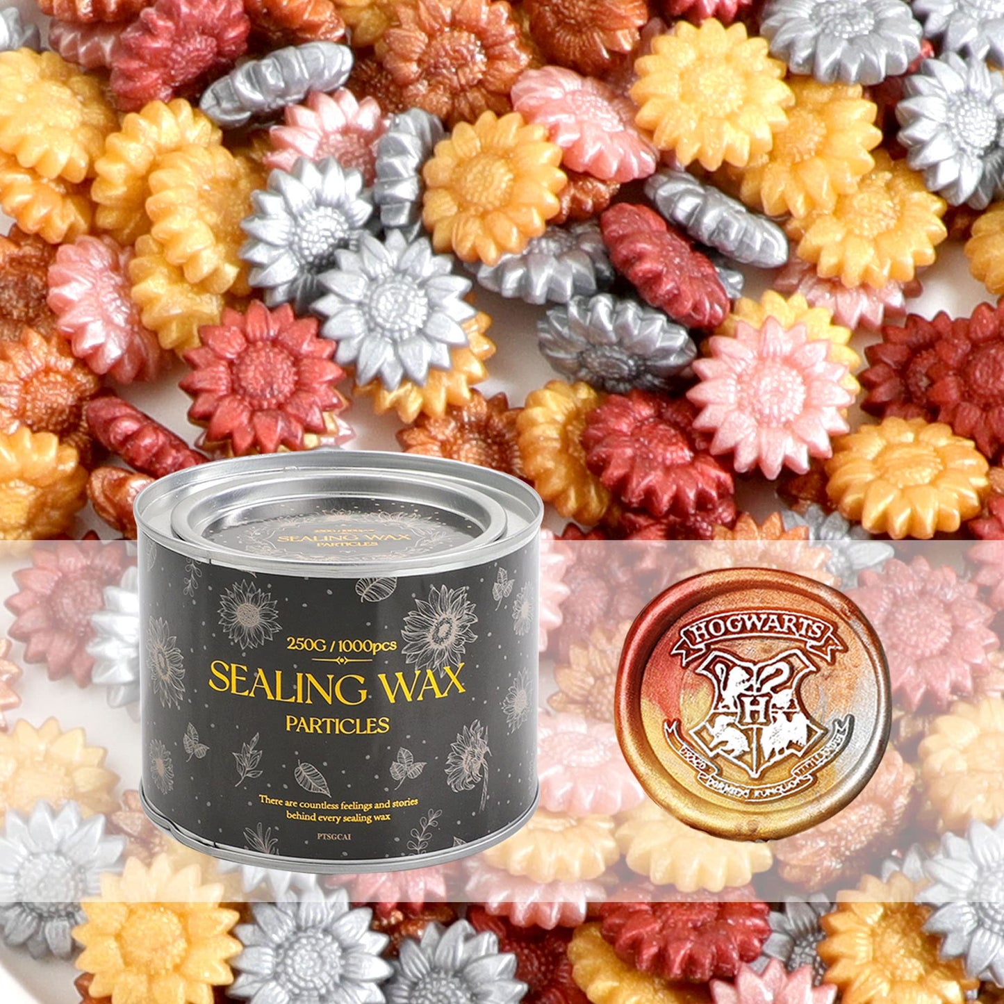 Sealing Wax Beads, Canned Unique Color Combination- Mixed Color (Approx.1000pcs)- for Wax Seal Stamps, Letter Sealing & Wedding Invitations - Metallic Color Series
