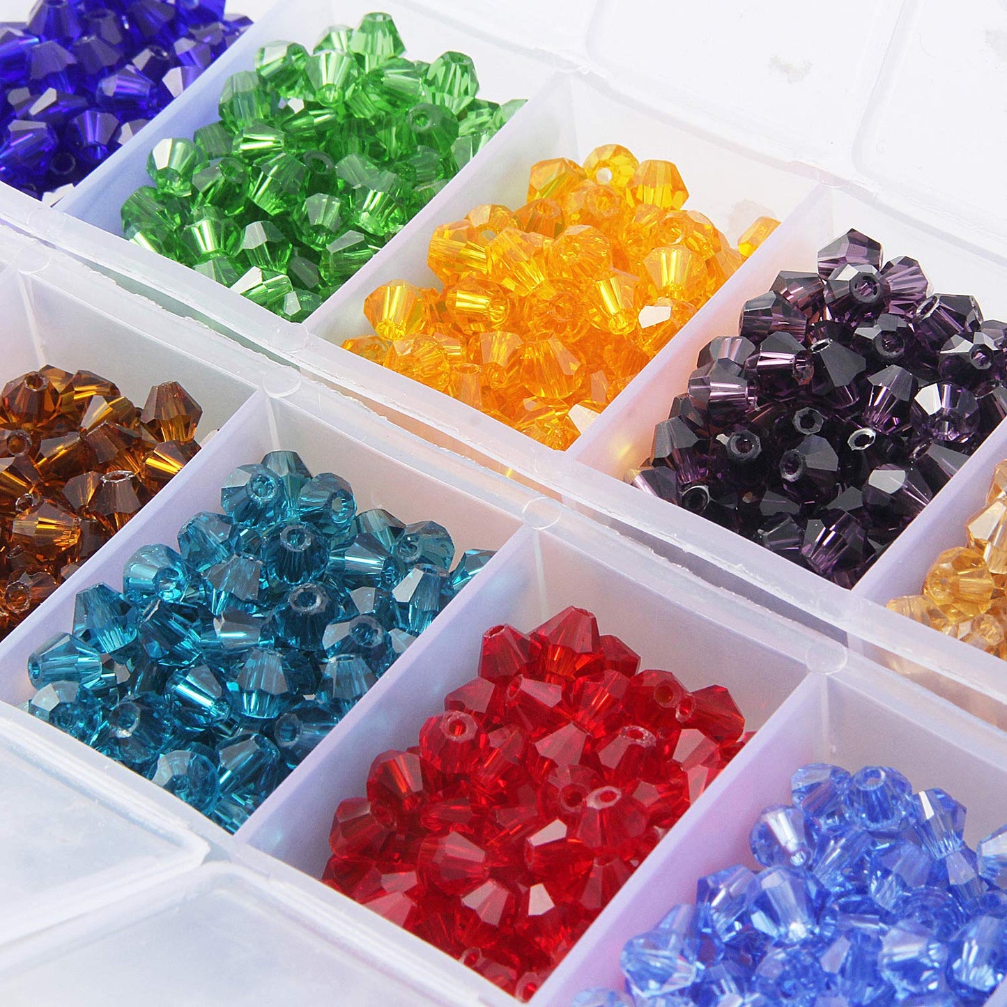 Bicone Crystal Beads Bulk Beaded Wholesale 4MM Beads Mix Lot of 1400pcs Faceted Crystal Glass Beads for Jewelry Making