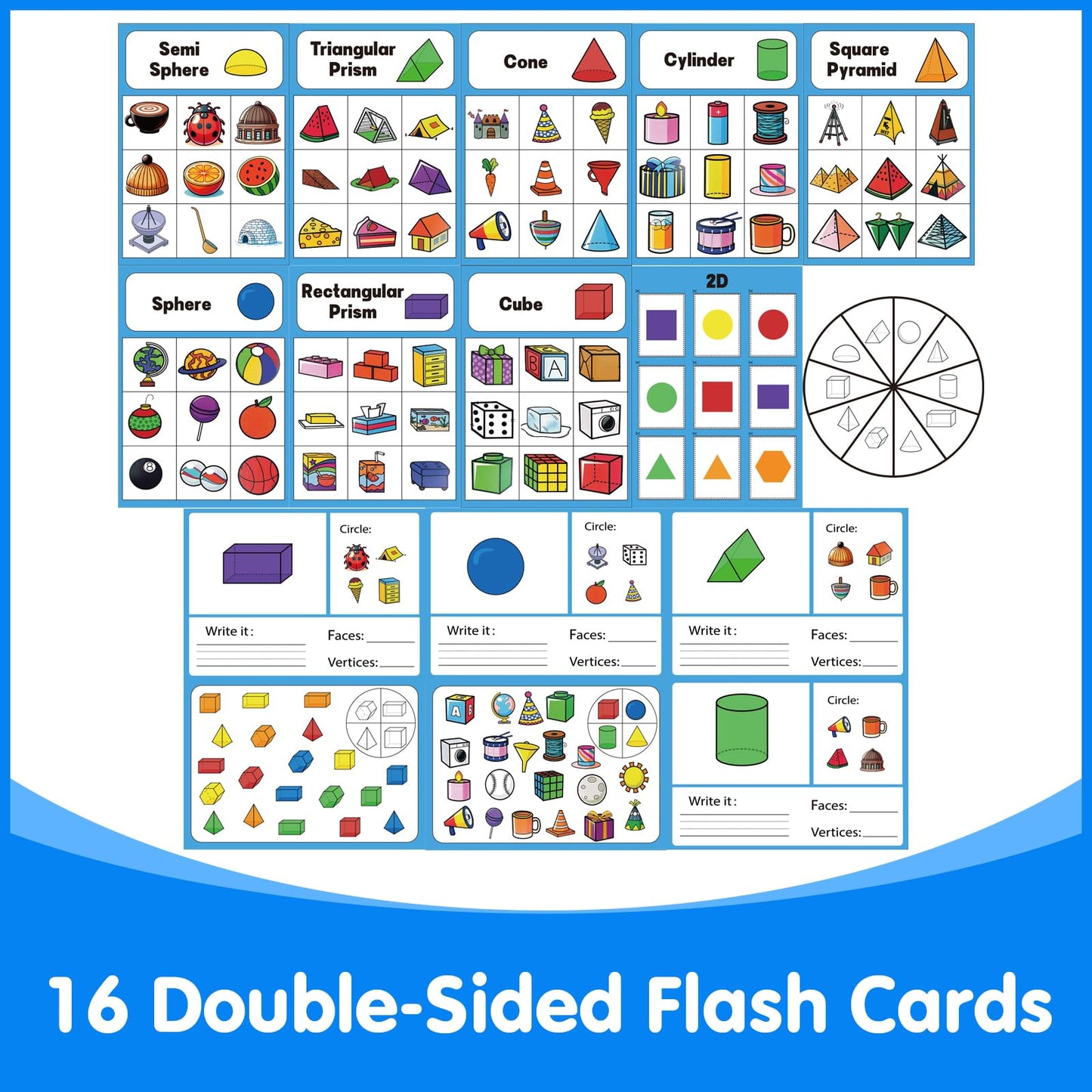 Odoorgames Light Box with Shapes & Cards Set – Light Table for Kids, Educational Toys for Tracing, Sensory Play & Early Learning (Cyan)
