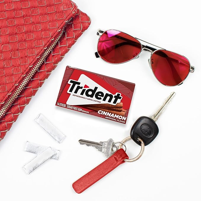 Trident Cinnamon Sugar-Free Chewing Gum, 12 Packs of 14 Pieces (168 Total Pieces)