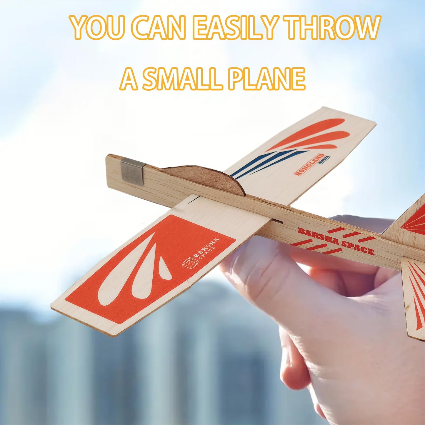 Barsha Space 4-Pack Balsa Wood Airplane Glider Kits for Kids - Model Toy Airplane Set | Perfect for Outdoor Flying in Yards, Parks & Open Spaces