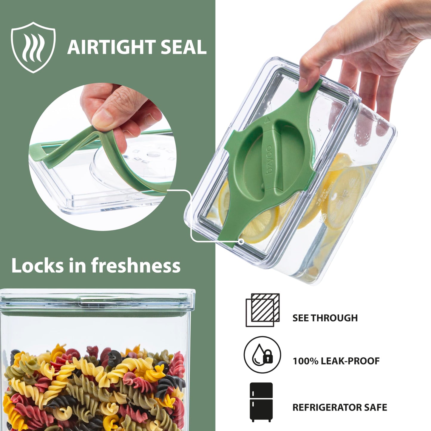 Prestoor 5-Piece SAN Airtight Pantry Storage Container Set, Leakproof Twist-Lock Lids, BPA-Free Stackable Canisters for Sugar, Flour, Pasta, Cereal & Snacks (0.8qt, 1.9qt ×2, 3qt, 4qt)