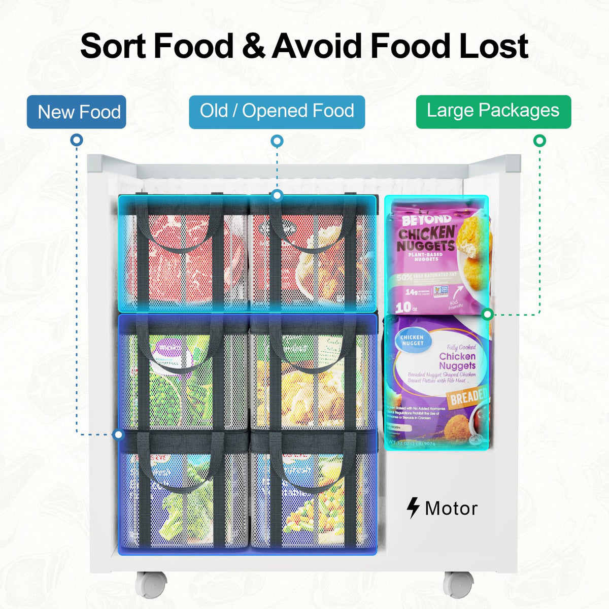 Deep Freezer Organizer Bins (6 Count)