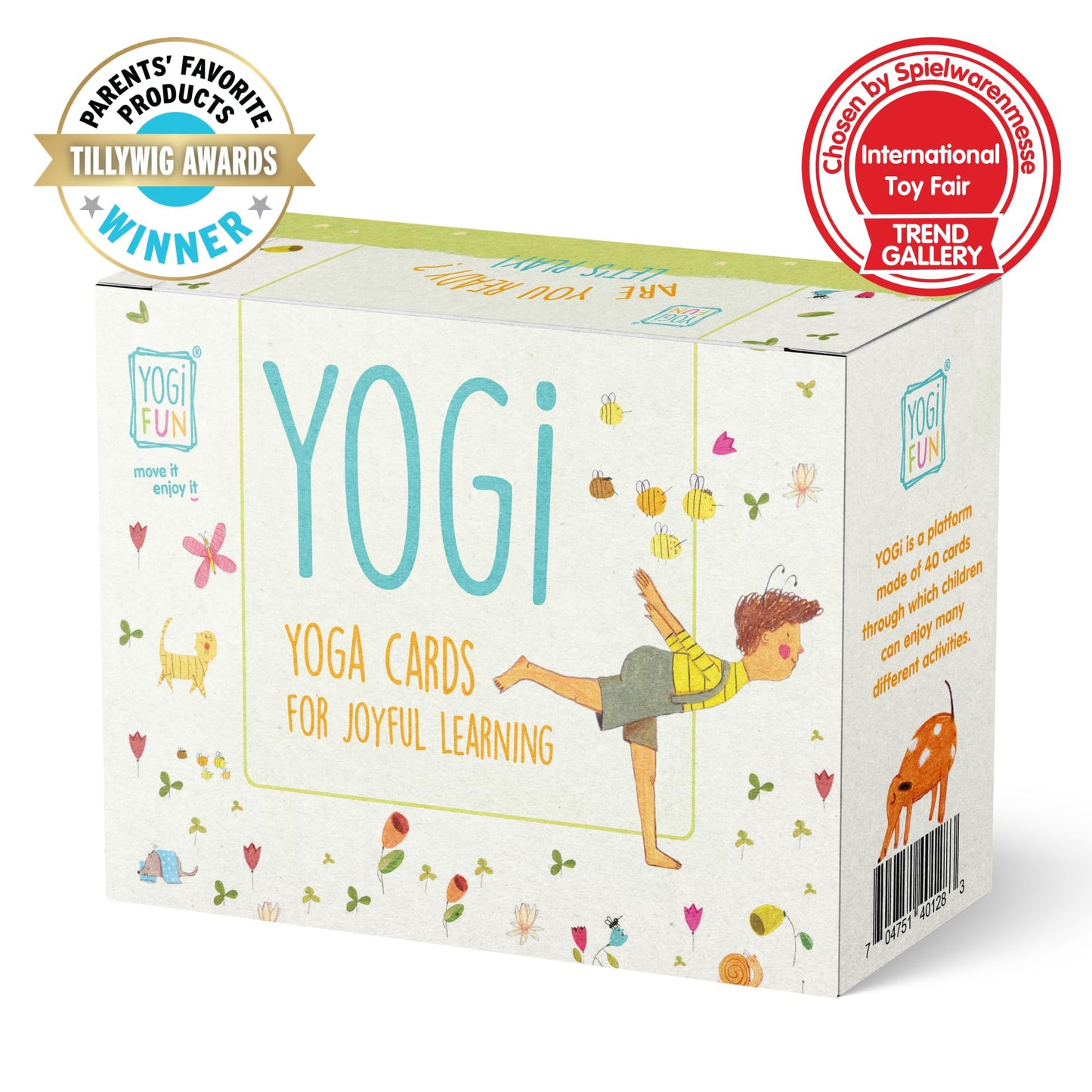 YOGi FUN Yogi Kit Card Game, 40 Yoga Cards Rhyming Game, Award Winning Educational Activities, Includes 2 Cardboard dice. for ADHD, Therapy, Montessori, Waldorf, Classroom