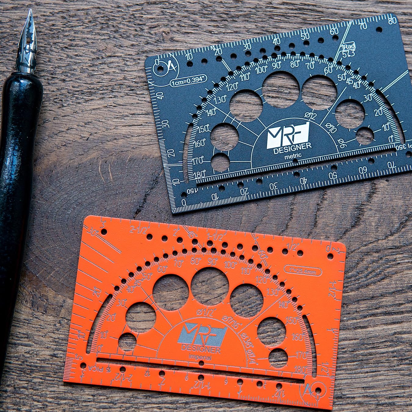 MRF Card Multitools Designer – 15-in-1 Credit Card Multitool Ruler – Aluminium Wallet Multitool Card for Architects, Engineers & Designers – Pocket Multi Tool, Dual Scale, TSA Approved