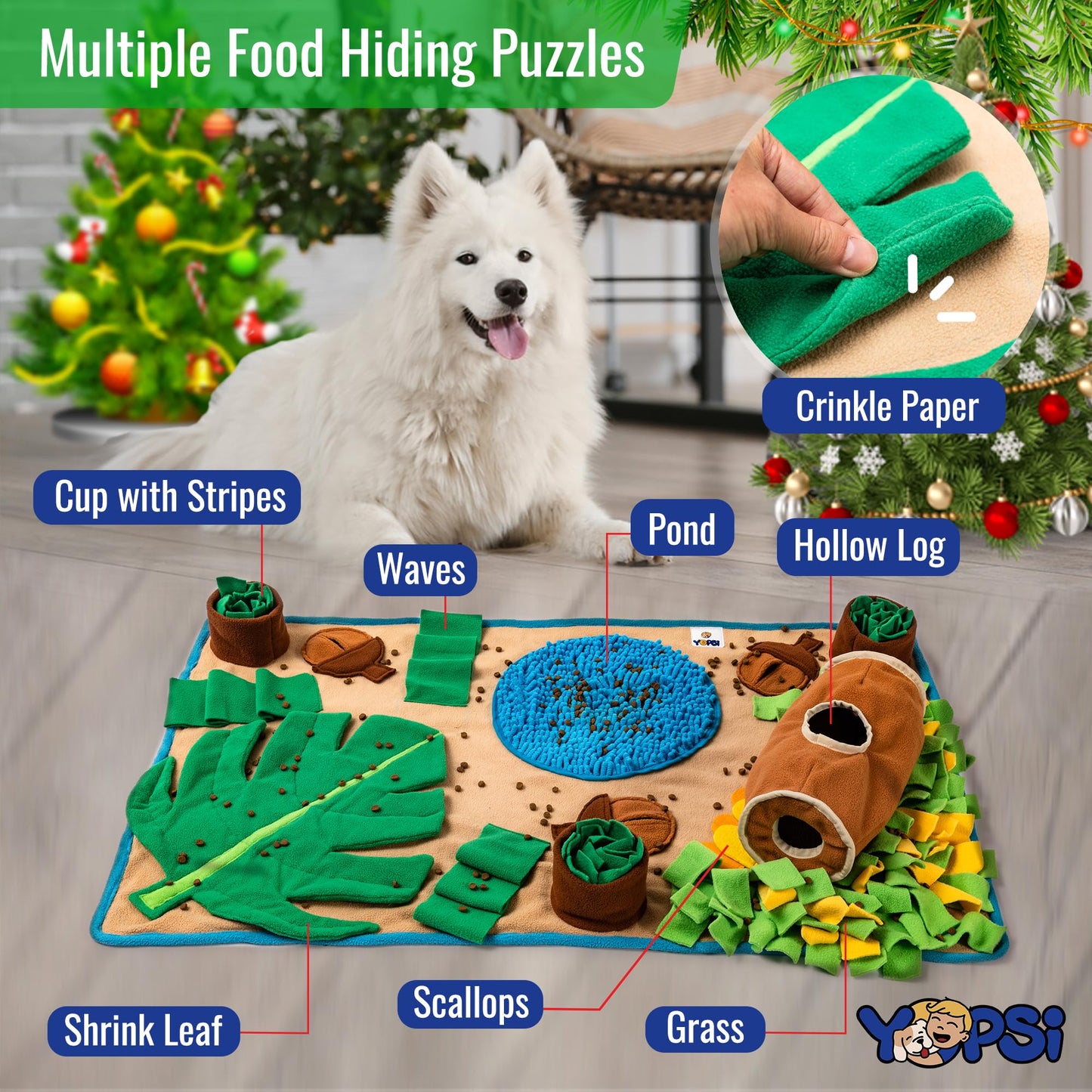 Snuffle Mat for Dogs Large Breed 39.4''x23.6''- Interactive Dog Toys for Boredom - Sniff mat - Mental Stimulation - Enrichment Toys