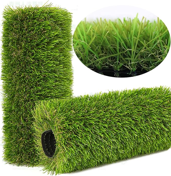 NINXANG Artificial Grass Rug Outdoor Indoor 14FTX62FT Fake Grass Carpet Green Synthetic Grass Pet Turf Realistic Faux Grass Rug with Drain Holes for Garden Lawn Landscape Balcony Home Decor Patio