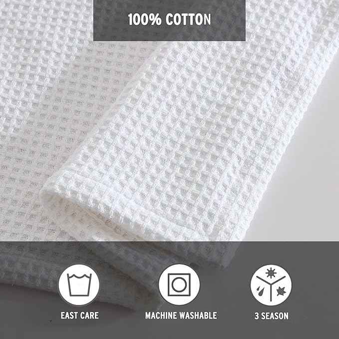 Eddie Bauer - King Blanket, Super Soft & Medium Weight, Softens Every Wash (Solid Waffle White, King)