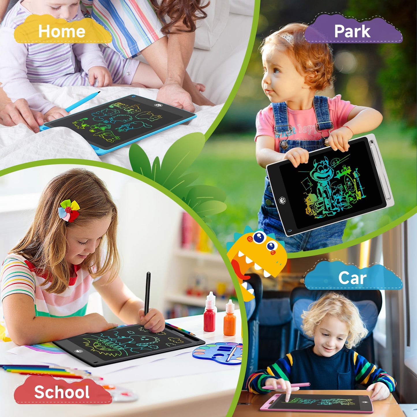 26 Packs LCD Writing Tablet, 8.5INCH Doodle Board for Child, Erasable Kids Drawing Pad, Electronic Drawing Writing Board for Kids Adults Learning & Education, (Blue+Pink+Black+White)