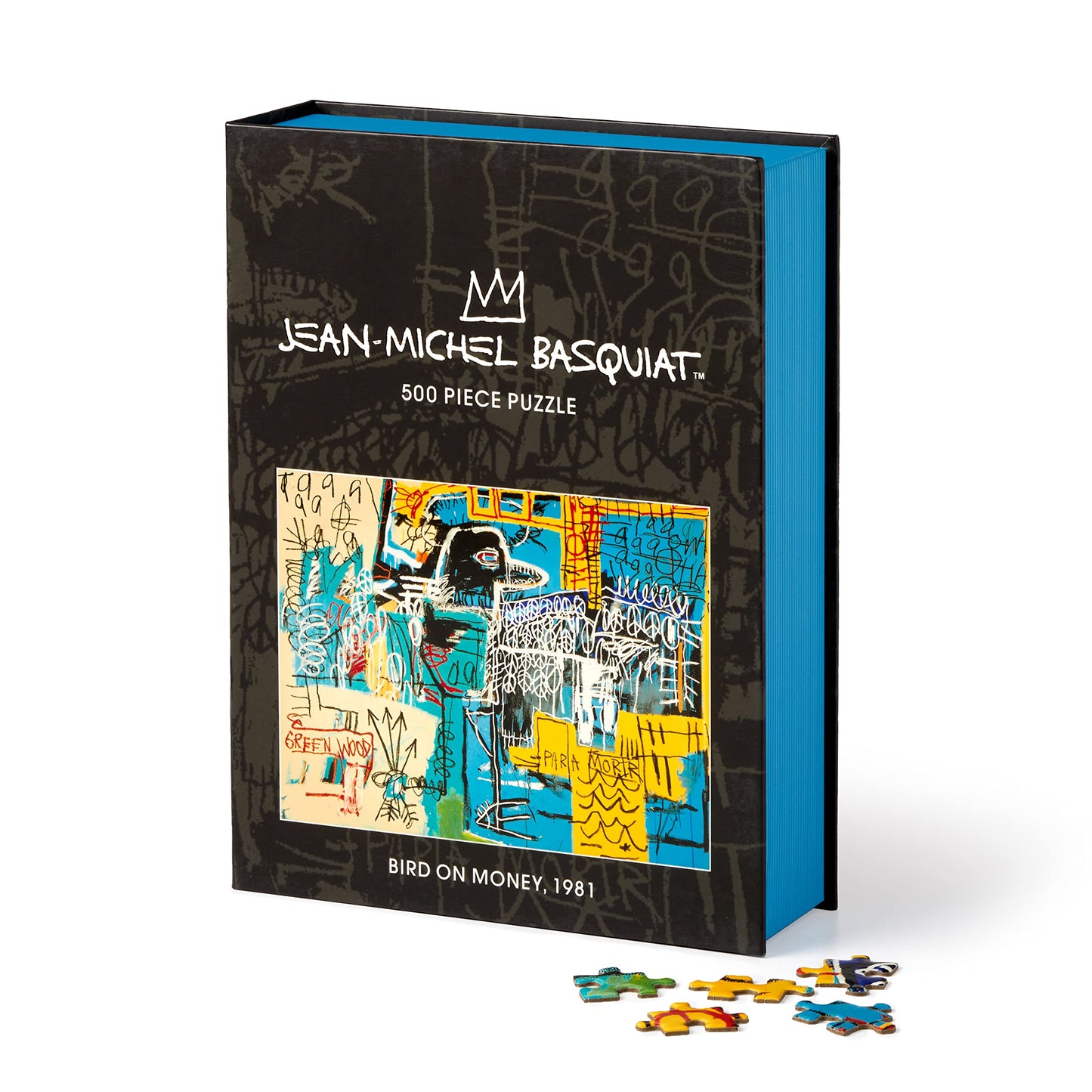 Galison Basquiat Bird On Money – 500 Piece Book Puzzle with Iconic Bird On Money Charlie Parker Tribute Artwork Packaged in Magnetic Keepsake Book Sized Box