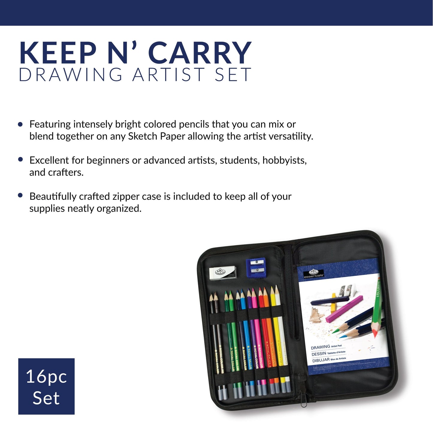 Royal & Langnickel Drawing Essentials Keep N' Carry Set, Packaging May Vary