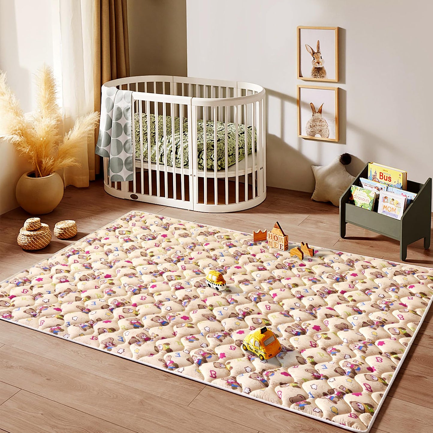 Baby Play Mat - 72" X 48",Premium Thicker Foam One-Piece Machine Washable, Extra Large Anti-Slip Soft Cushioning Foam Playmats for Babies and Toddlers, Foldable Baby Crawling Mat for Playpen