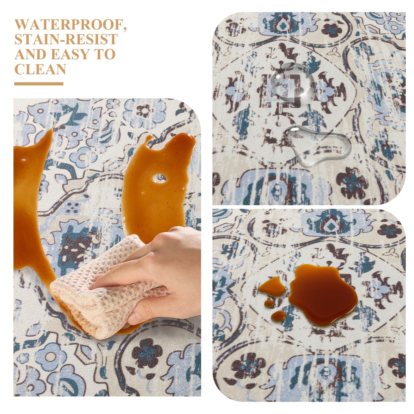 Ileading Anti Fatigue Kitchen Rugs Sets of 2 Cushioned Kitchen Mats for Floor Waterproof Kitchen Mat Set Non Slip Comfort Standing Mat for Kitchen, Office, Sink, Laundry