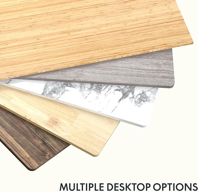 FLEXISPOT EN1 One-Piece Standing Desk 48 x 24 Inches Height Adjustable Electric Desk Sit Stand Desk Home Office Desks (White Frame + Gray Wood Grain Top, 2 Packages)