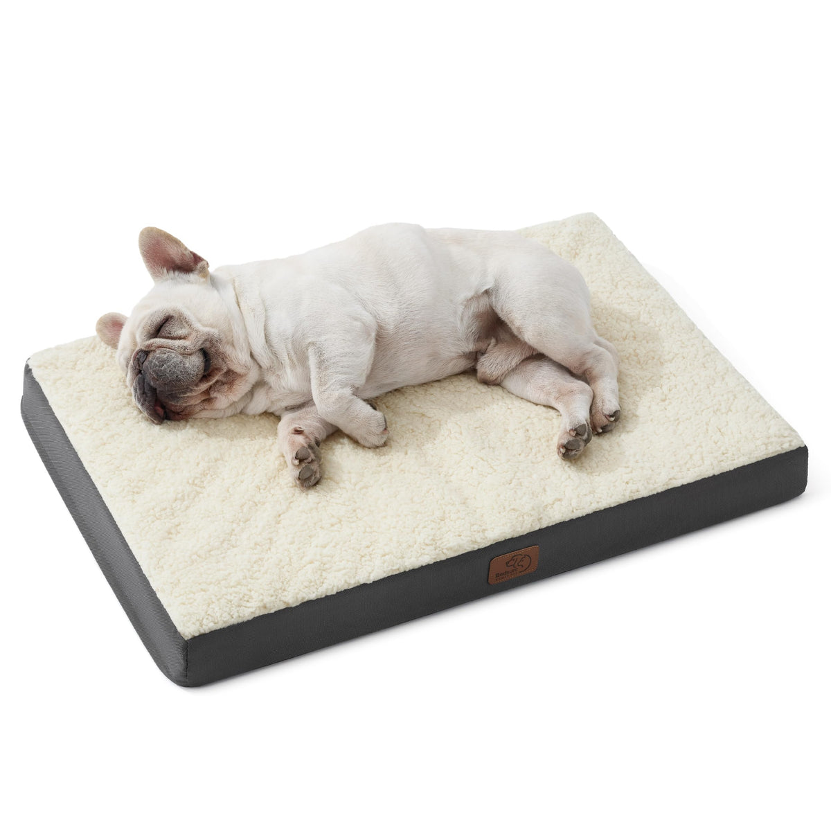 Bedsure Small Dog Bed, Cat Puppy Bed with Comfy Sherpa, 24"x16" Dark Grey
