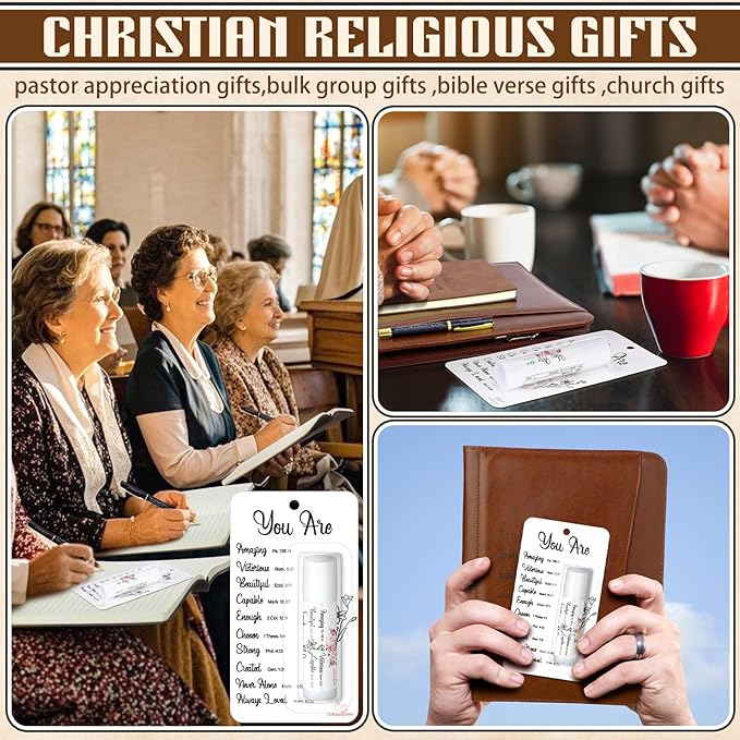 25 Pack Christian Religious Gifts Bulk Bible Verse Lip Balms 5 Flavor for Women Men Christian Religious Church Party Favors with Scripture Inspirational Gifts for Coworkers Staff (Classic)