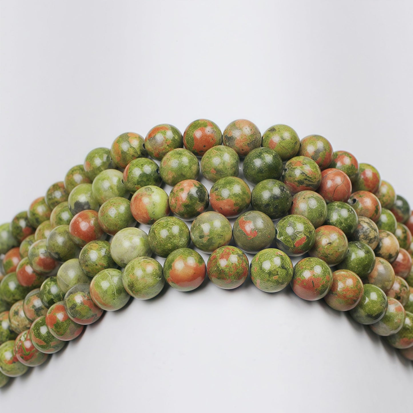 MJDCB Natural Stone Beads Unakite Round Loose Spacer Beads 15'' 4m 6m 8m 10mm 12m for Jewelry Making (6mm)