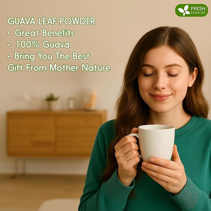 Premium 1.1oz Guava Leaf Pure Powder | Supports Stronger Digestion, Blood Sugar Balance, Detox & Immunity | Natural Herbal Superfood | Non-GMO, Gluten-Free, Vegan