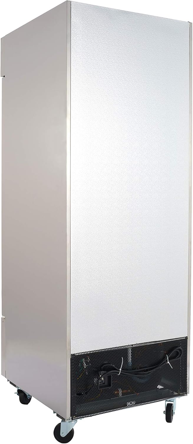 Single Door Commercial Reach In Stainless Steel Freezer, White Interior; 23 Cubic Ft, 29 Wide inch