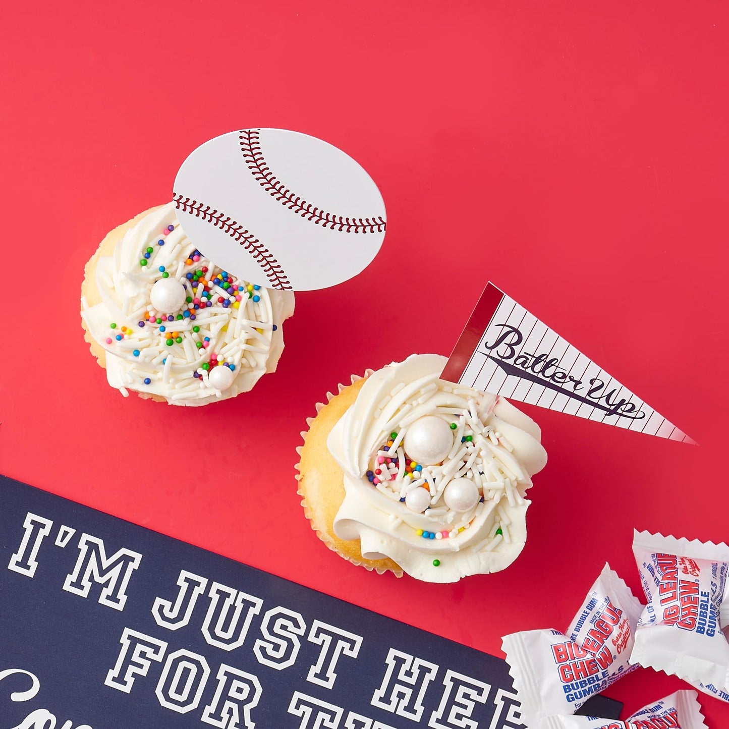Big Dot of Happiness Batter Up - Baseball - Cupcake Decoration - Baby Shower or Birthday Party Wrappers and Treat Picks Kit - Set of 24