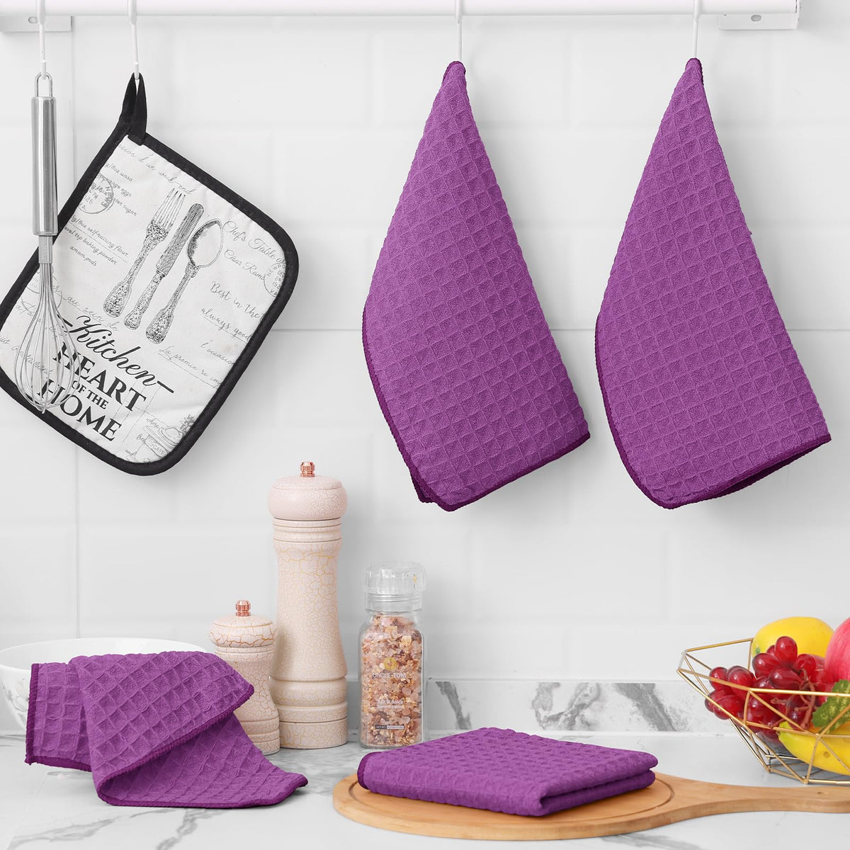 Microfiber Kitchen Towels and Dishcloths Sets (12 Count)