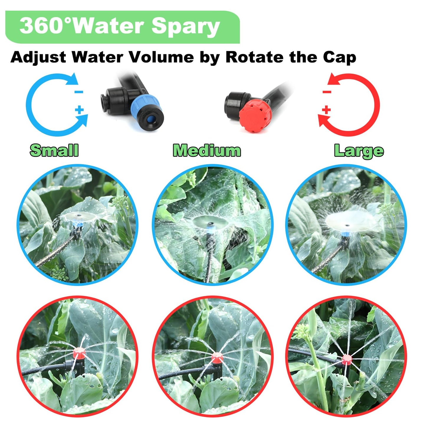 Drip Irrigation Kit – 2026 New Quick-Connect Micro Irrigation System with 46FT 1/2'' Tubing, Locking Nozzle Emitters, Adjustable Misting Sprayers for Gardens, Lawns, Raised Beds and Greenhouses