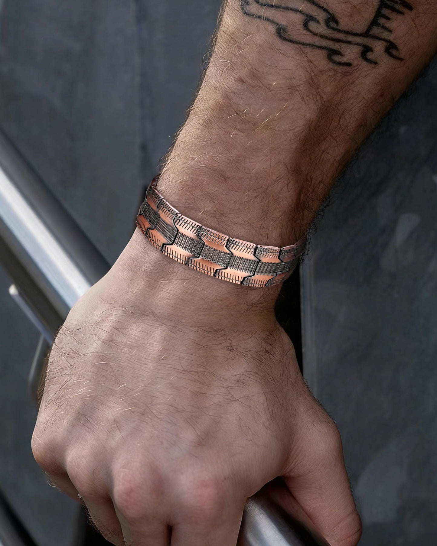 MagnetNova Ultra Strength Magnetic Bracelets for Men, 99.99% Pure Copper Bracelet with 5000 Gauss Magnets, Adjustable Size with Sizing Tool & Gift Box (Copper-15mm)
