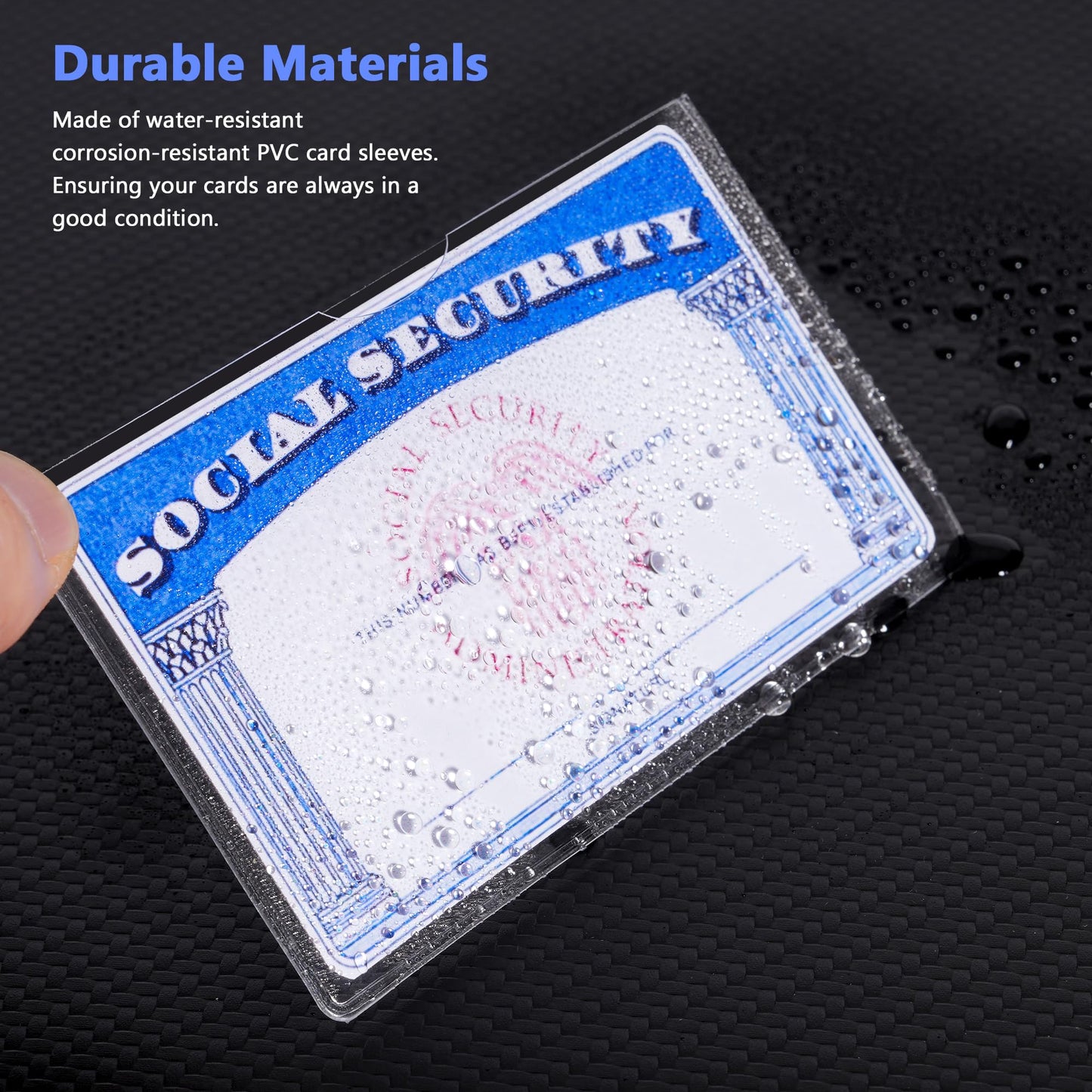 6 Pack Card Protector Social Security, Medicare, Credit & Driver's License Sleeve 3.8x2.32in
