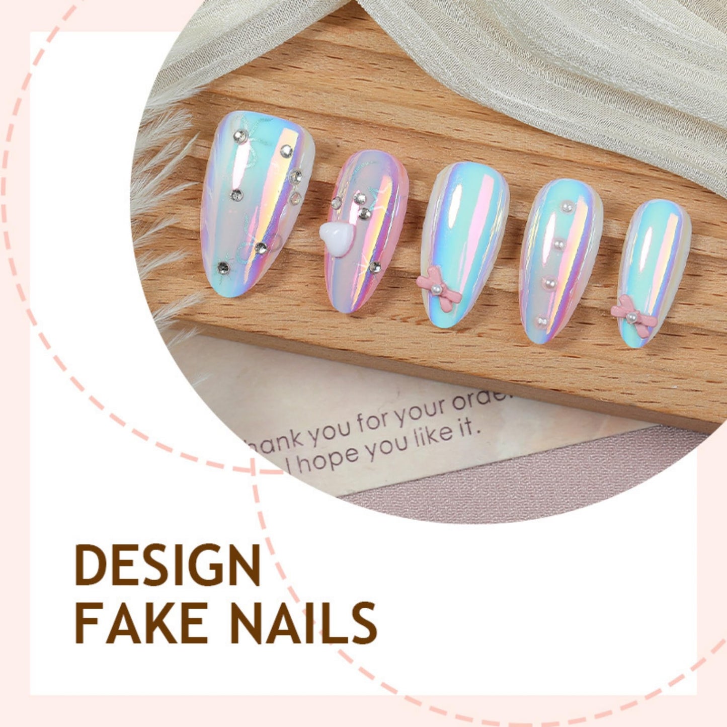 octoswave Press on Nails Long Almond Fake Nails Cat eye Artificial Nail 3D Ombre Stick on Nail for Women 30pcs