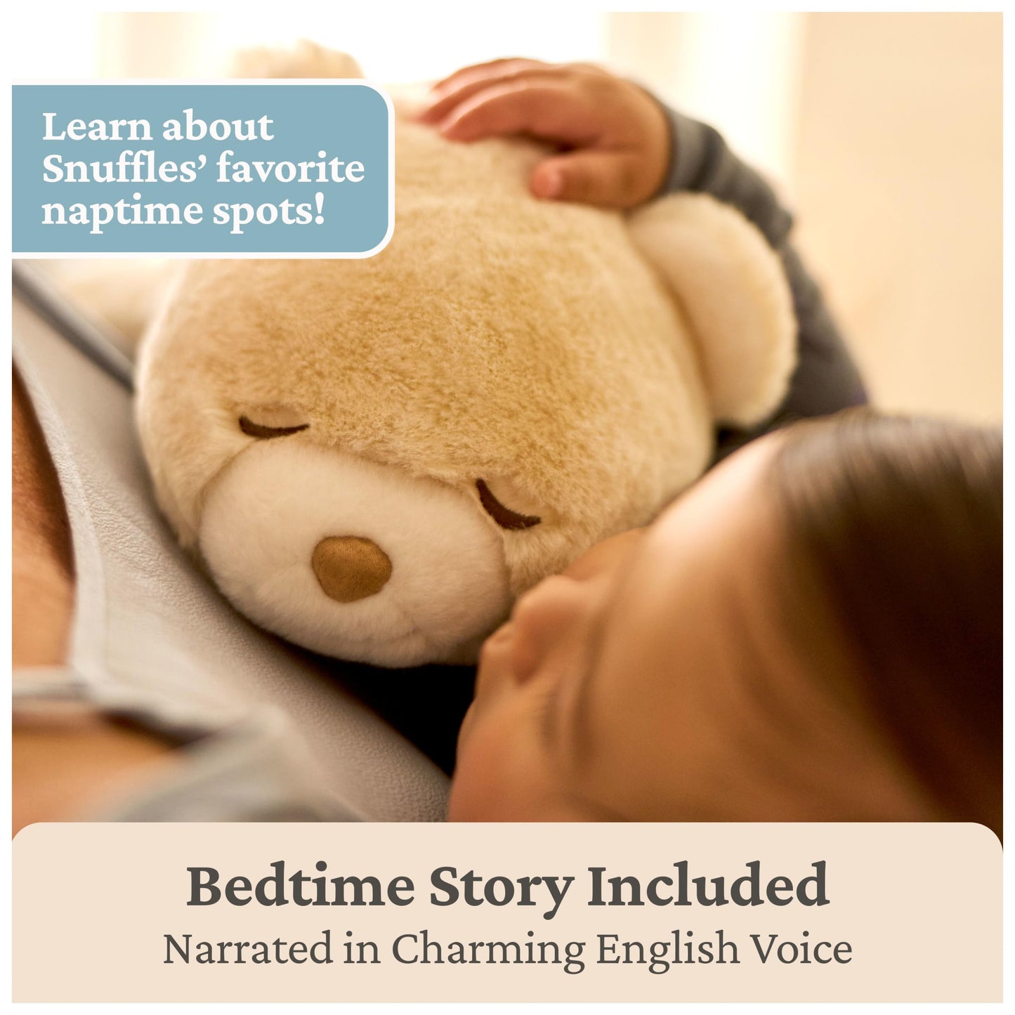GUND Baby Snuffles Soother, Premium Teddy Bear Sensory Toy and Sleep Aid for Babies, Stuffed Animal for Ages 0 and Up, White/Cream, 9”