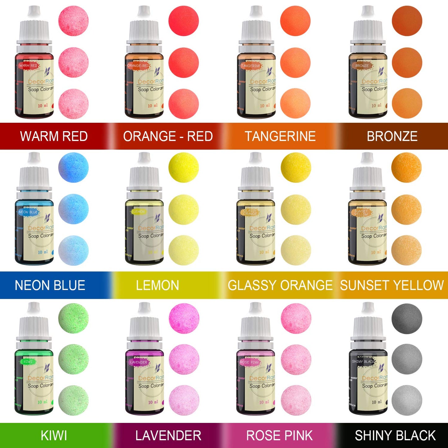 Bath Bomb Mold Set with Soap Colorant,Shrink Wrap Bags - Food Grade Skin Safe Soap Dye for DIY Bath Bomb Making Supplies Kit - Liquid Bath Bomb Dye for Soap Coloring - with Instructions