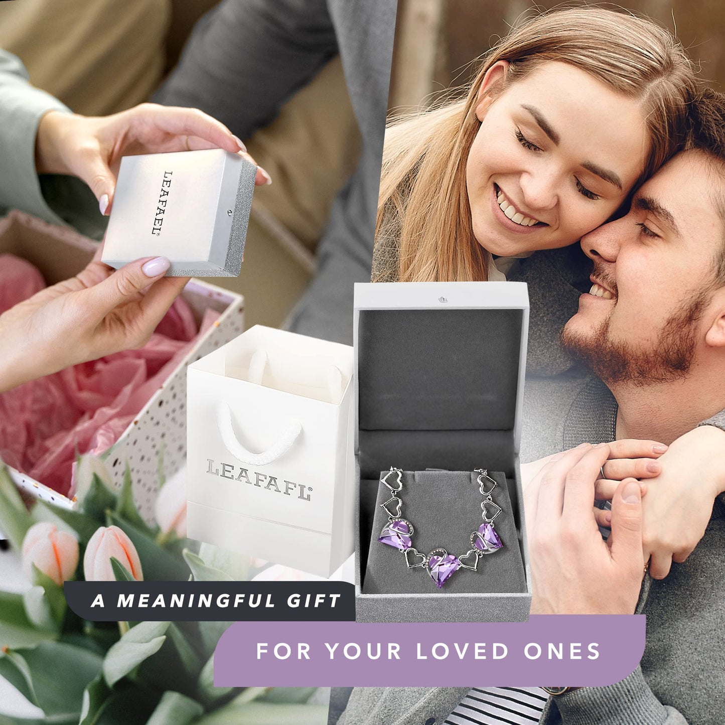Leafael Mothers Day Gifts Infinity Love Heart Bracelet for Women,June Birthstone Crystal, Alexandrite Light Purple, Silver Tone Adjustable Chain