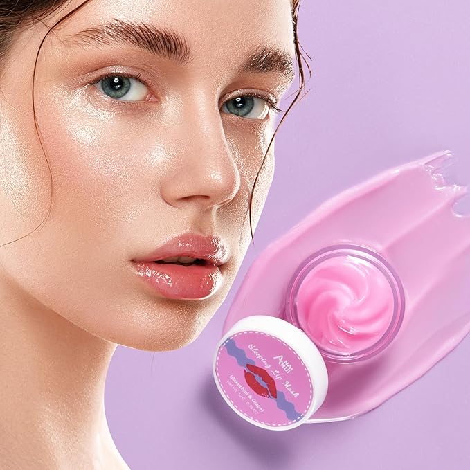 ANAI RUI Lip Therapy Set - Scrub & Mask, Overnight Hydrating Moisturizer With Exfoliator and Sleeping Mask for Plumping - Gift Kit for Dry, Chapped, Dark Lips, Grape
