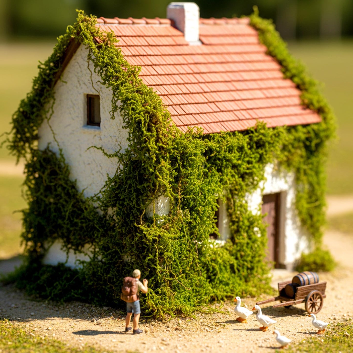 Warmtree Realistic Miniature Vines Simulation Vine Miniature Plants for DIY Mini Model Railway Fairy Garden Architecture Diorama Supplies Scenery Landscape Layout (Light Green)