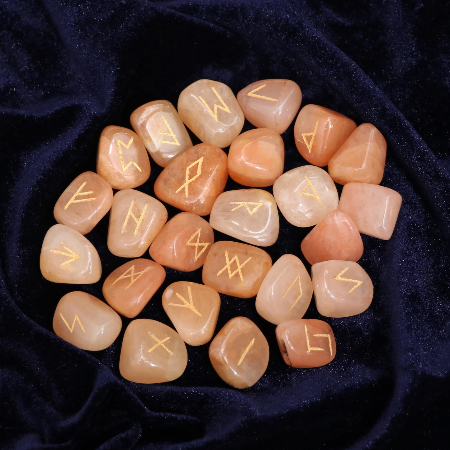 Crocon Red Aventurine Rune Stones Set Engraved with Elder futhark Crystal Runes Set, Reiki Healing runas for Meditation Chakra Balancing, Rune Stone for Beginners with Crystal Guide & Pouch |15-20 mm