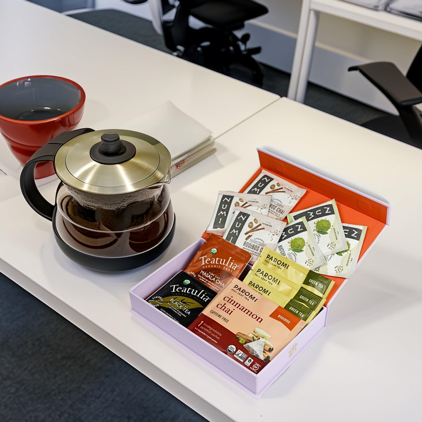 Tea Sampler Gift Set - Productivity Pack - 18 Assorted Organic Tea Bags - Supports Focus, Energy, Concentration, and Overall Wellness - Black, Chai, Matcha, Green, and More - Best Holiday Gifts 2024
