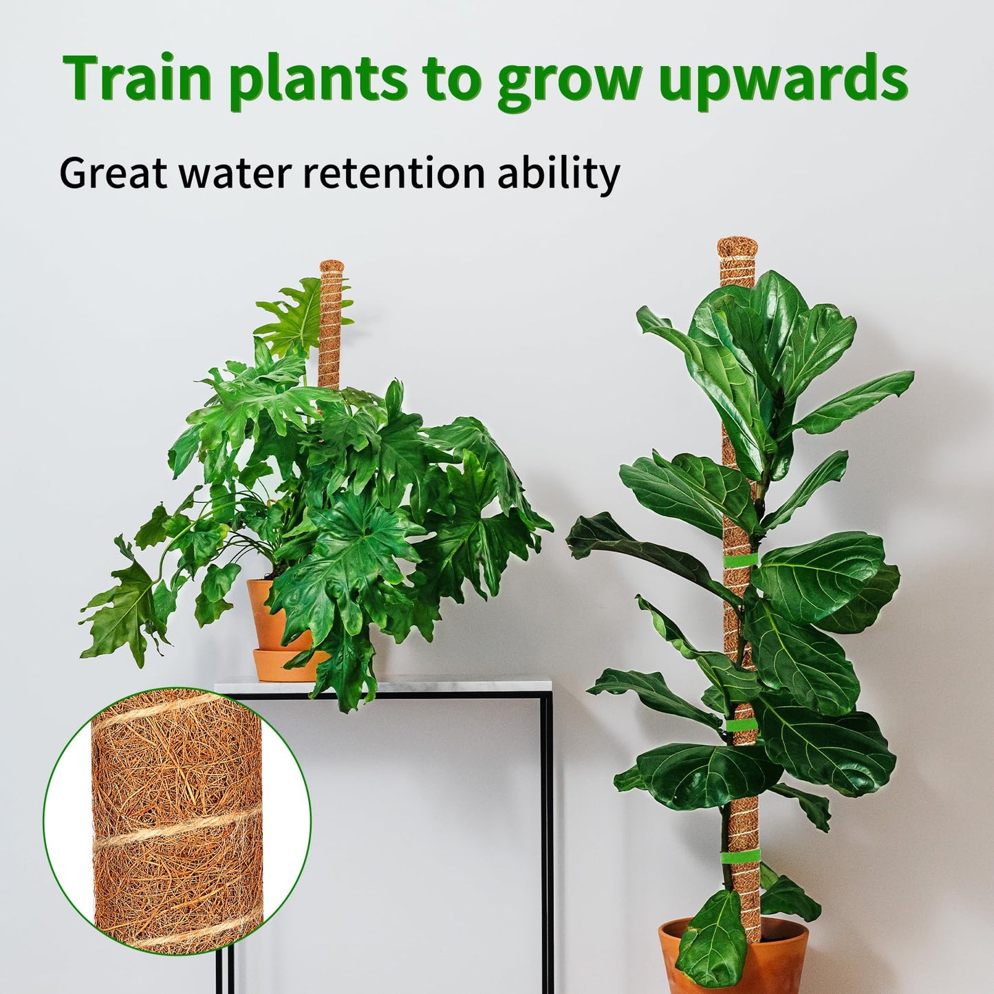 Dimpoo 4 Pack 28 Inch Moss Pole Monstera Plant Support, Coir Moss Poles for Climbing Indoor Plants, Bendable Plant Stake Trellis for Potted Plant, Pothos, Philodendron