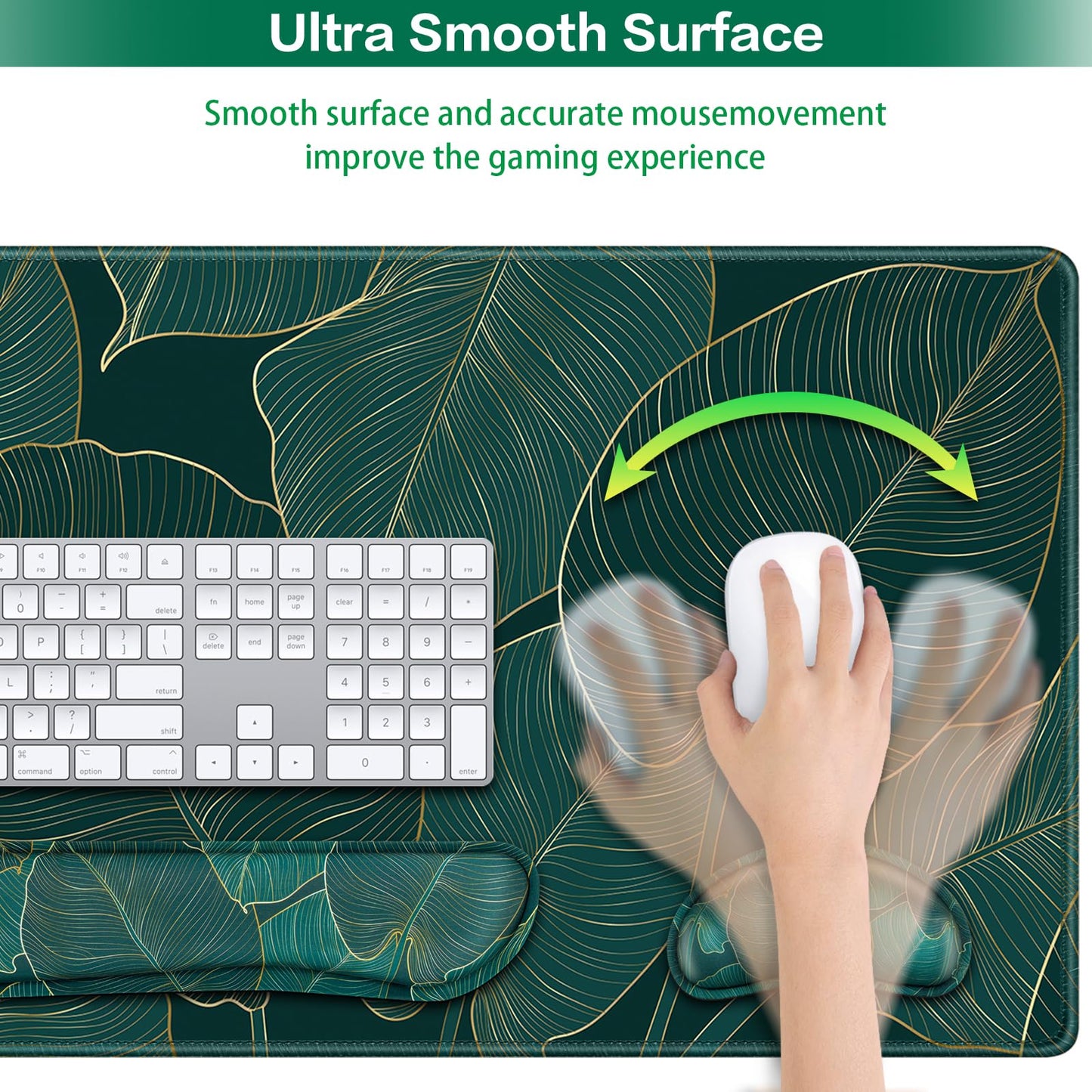 Desk Mat, Large Gaming Mouse Pad with Wrist Rest, 4in1 XXL Mousepad+Keyboard Wrist Rest+Mouse Pad Wrist Support+Cup Coaster Set Ergonomic for Computer Desk Accessories Decor Home Office Table Women