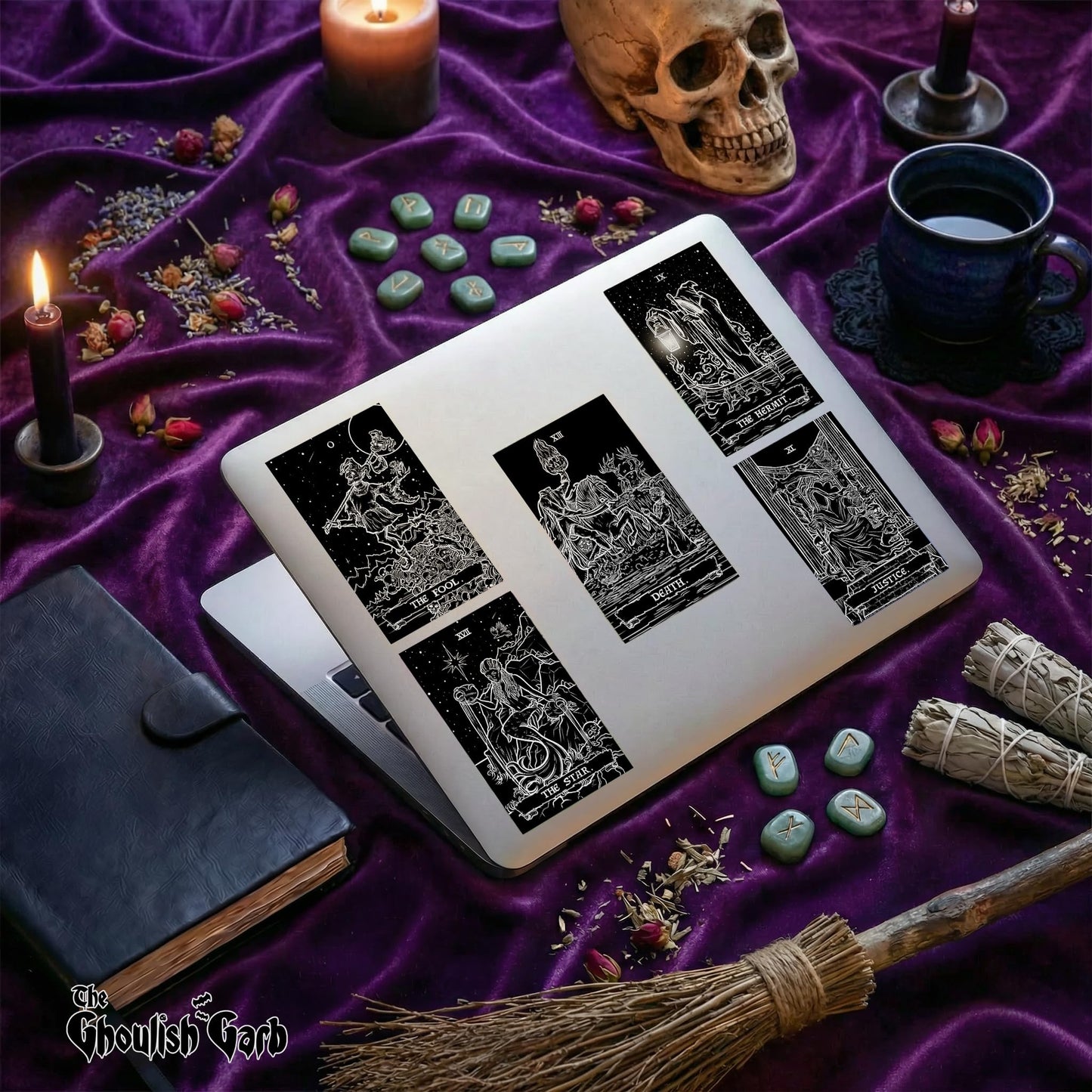Terror Tarot Card Sticker Pack - Gothic Halloween Horror Stickers (Shadow Edition)