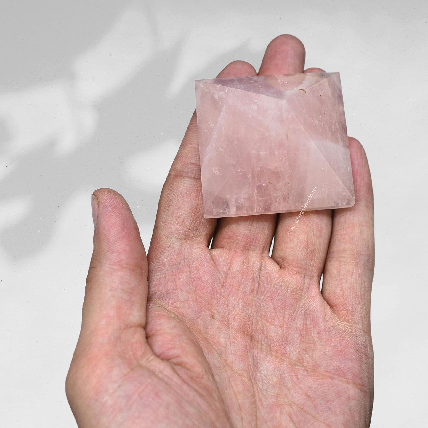 Amazing Gemstone Star Rose Quartz Pyramid Crystal Healing Stones - 2" Great Pyramid Figurine of Natural Stone Pyramid for Meditation, Reiki, Chakra Balancing and Crystal Pyramids Grid