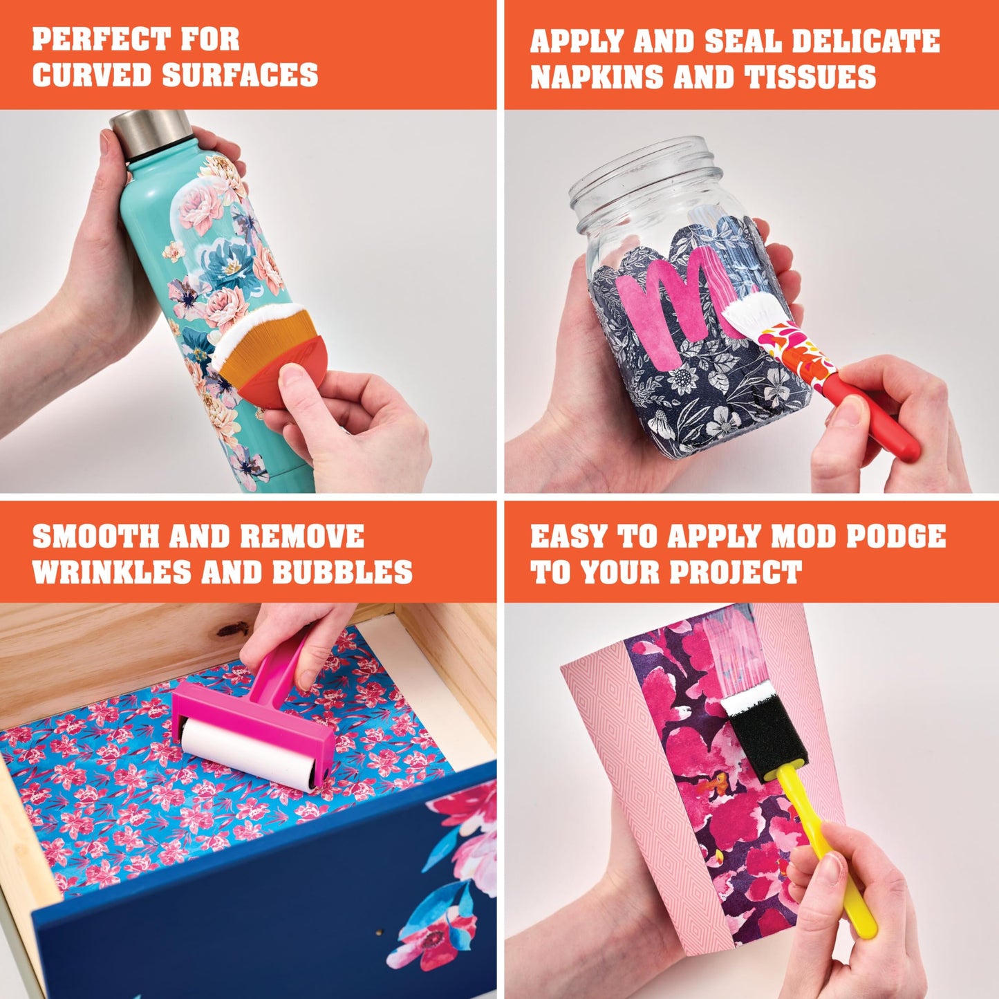 Mod Podge, Essential Decoupage Kit, Featuring 8 Formulas and 10 Tools, Perfect for DIY Arts and Crafts Projects